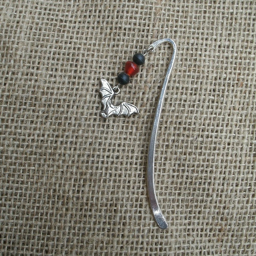 Handmade Flying Bat Charm Bookmark